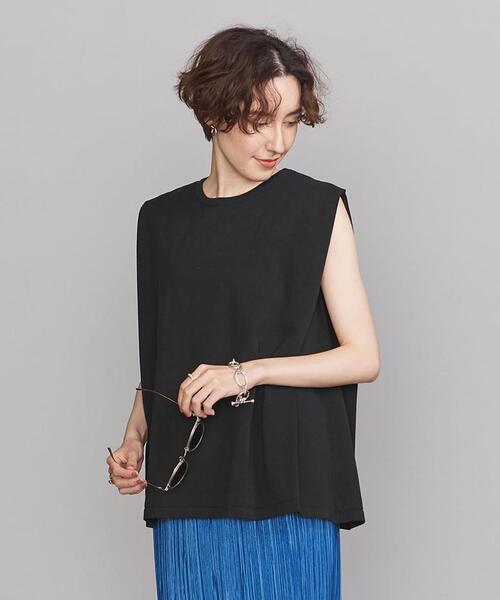 BEAUTY&YOUTH UNITED ARROWS（ビューティーアンドユースユナイテッドアローズ）の「BY コットンタックショルダーノースリーブニット -ウォッシャブル-（ニット/セーター・レディース・ホワイト/ブラック/ケリー・FREE）」の9枚目の写真