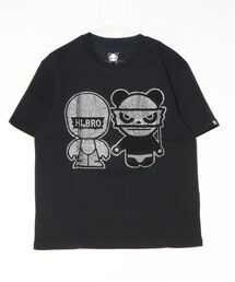 HIPANDA（ハイパンダ）の「HIPANDA ハイパンダ メンズ BROコラボ ラインストーンプリント 半袖Tシャツ（Tシャツ/カットソー）」