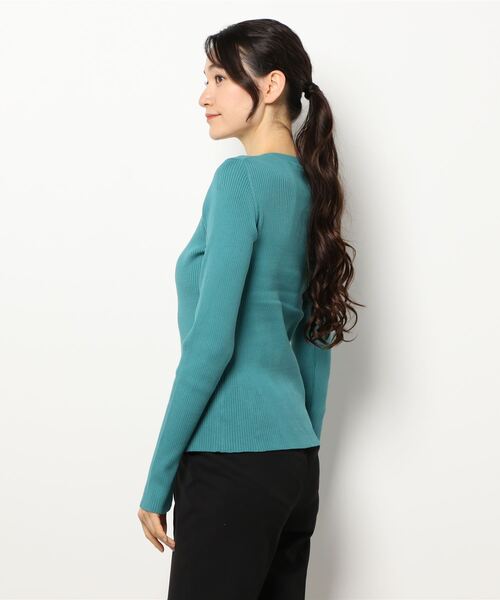 【新品】Mila Owen タートルネック ニット セーター 青緑 長袖 Mila Owen（ミラオーウェン）の「オーガニッククルーネック