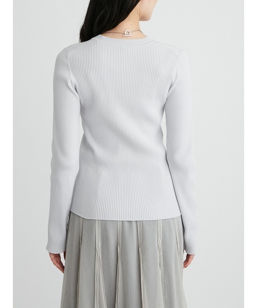 Mila Owen（ミラオーウェン）の「オーガニッククルーネックニットトップ（ニット/セーター・レディース・グレー/チャコールグレー/ターコイズブルー・0/1）」の5枚目の写真