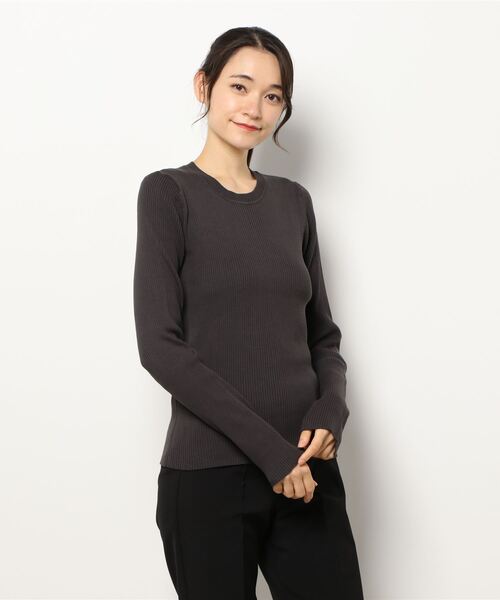 Mila Owen（ミラオーウェン）の「オーガニッククルーネックニットトップ（ニット/セーター・レディース・グレー/チャコールグレー/ターコイズブルー・0/1）」の18枚目の写真