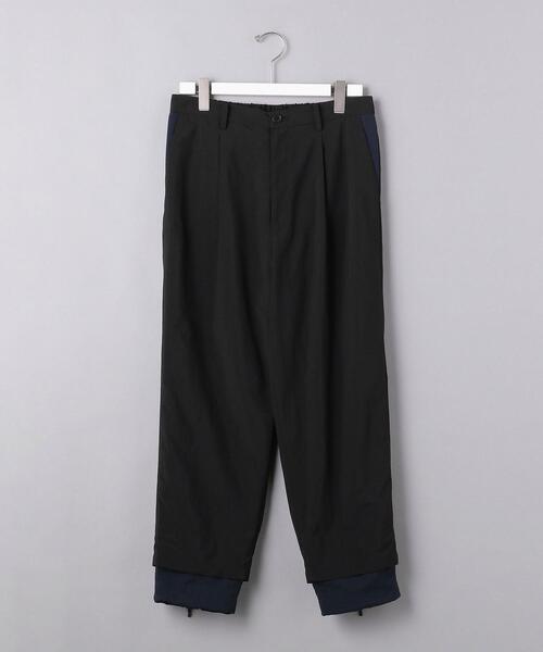 EN ROUTE（アンルート）の「＜EN ROUTE（アンルート）＞ リップストップ レイヤード ヘムコード 1プリーツ（その他パンツ・メンズ・ネイビー/ブラック・3/1/2）」の2枚目の写真