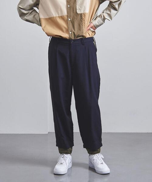 EN ROUTE（アンルート）の「＜EN ROUTE（アンルート）＞ リップストップ レイヤード ヘムコード 1プリーツ（その他パンツ・メンズ・ネイビー/ブラック・3/1/2）」の3枚目の写真