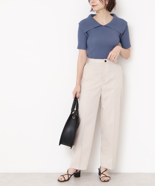 N.（N. Natural Beauty Basic）（エヌエヌナチュラルビューティーベーシック）の「◆センタープレスストレートパンツ（その他パンツ・レディース・チャコールグレー/ベージュ/パープル・MEDIUM）」の3枚目の写真