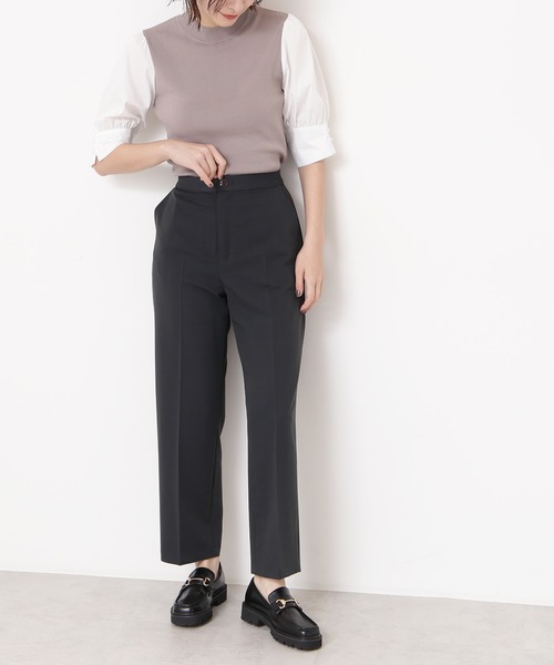 N.（N. Natural Beauty Basic）（エヌエヌナチュラルビューティーベーシック）の「◆センタープレスストレートパンツ（その他パンツ・レディース・チャコールグレー/ベージュ/パープル・MEDIUM）」の2枚目の写真