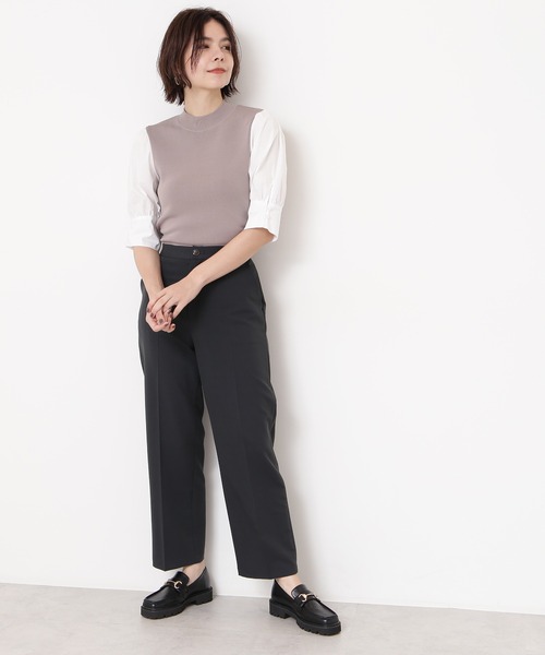 N.（N. Natural Beauty Basic）（エヌエヌナチュラルビューティーベーシック）の「◆センタープレスストレートパンツ（その他パンツ・レディース・チャコールグレー/ベージュ/パープル・MEDIUM）」の5枚目の写真