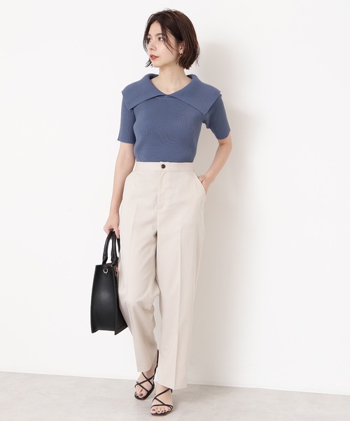 N.（N. Natural Beauty Basic）（エヌエヌナチュラルビューティーベーシック）の「◆センタープレスストレートパンツ（その他パンツ・レディース・チャコールグレー/ベージュ/パープル・MEDIUM）」の8枚目の写真