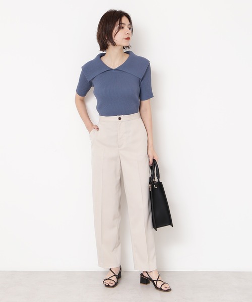 N.（N. Natural Beauty Basic）（エヌエヌナチュラルビューティーベーシック）の「◆センタープレスストレートパンツ（その他パンツ・レディース・チャコールグレー/ベージュ/パープル・MEDIUM）」の9枚目の写真