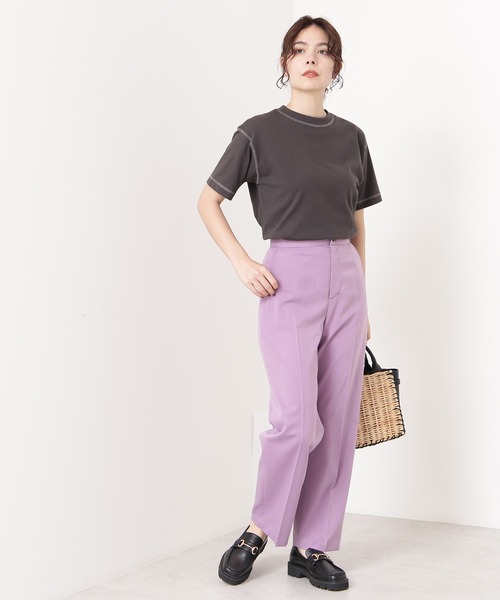 N.（N. Natural Beauty Basic）（エヌエヌナチュラルビューティーベーシック）の「◆センタープレスストレートパンツ（その他パンツ・レディース・チャコールグレー/ベージュ/パープル・MEDIUM）」の11枚目の写真