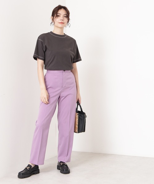 N.（N. Natural Beauty Basic）（エヌエヌナチュラルビューティーベーシック）の「◆センタープレスストレートパンツ（その他パンツ・レディース・チャコールグレー/ベージュ/パープル・MEDIUM）」の12枚目の写真