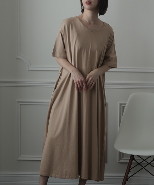 Aラインコットンワンピース(ワンピース)|ElegChic(エレグシック)