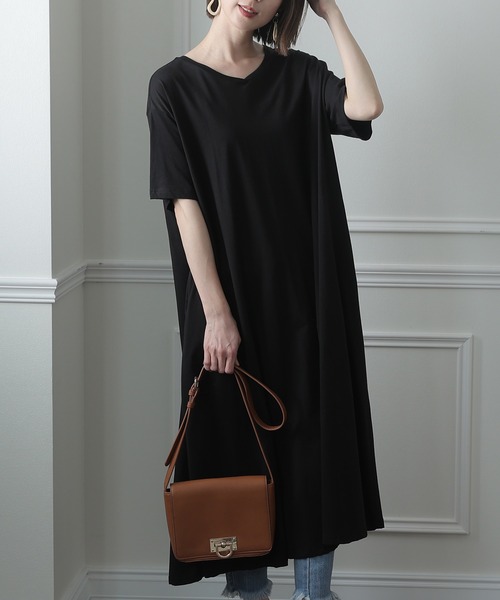 ElegChic(エレグシック)の「Aライン コットンワンピース(ワンピース・レディース・モカ/ブラック/グレイッシュベージュ・4L/XL/M)」の18枚目の写真