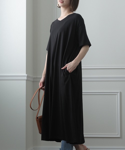 ElegChic(エレグシック)の「Aライン コットンワンピース(ワンピース・レディース・モカ/ブラック/グレイッシュベージュ・4L/XL/M)」の12枚目の写真