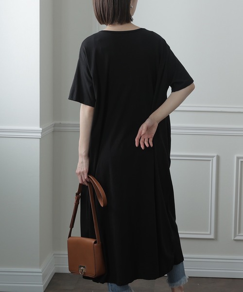 ElegChic(エレグシック)の「Aライン コットンワンピース(ワンピース・レディース・モカ/ブラック/グレイッシュベージュ・4L/XL/M)」の4枚目の写真