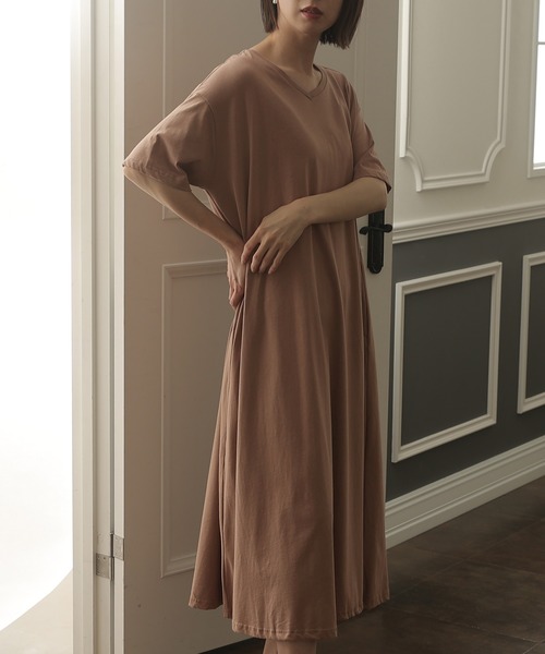 ElegChic(エレグシック)の「Aライン コットンワンピース(ワンピース・レディース・モカ/ブラック/グレイッシュベージュ・4L/XL/M)」の10枚目の写真