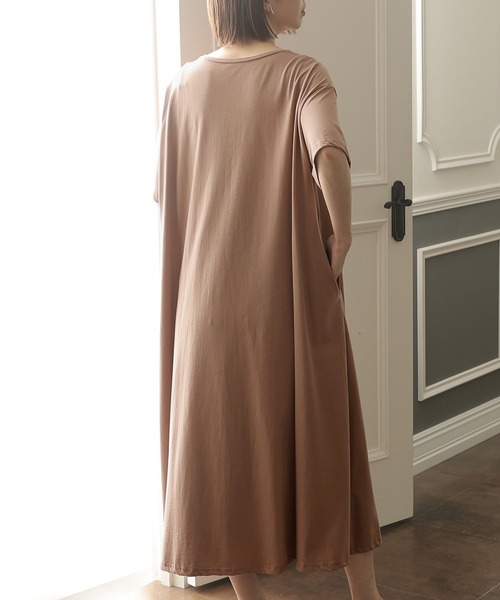 ElegChic(エレグシック)の「Aライン コットンワンピース(ワンピース・レディース・モカ/ブラック/グレイッシュベージュ・4L/XL/M)」の8枚目の写真