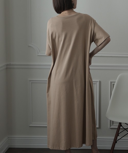 ElegChic(エレグシック)の「Aライン コットンワンピース(ワンピース・レディース・モカ/ブラック/グレイッシュベージュ・4L/XL/M)」の5枚目の写真