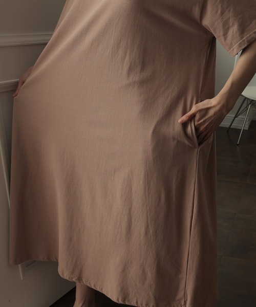 ElegChic(エレグシック)の「Aライン コットンワンピース(ワンピース・レディース・モカ/ブラック/グレイッシュベージュ・4L/XL/M)」の9枚目の写真