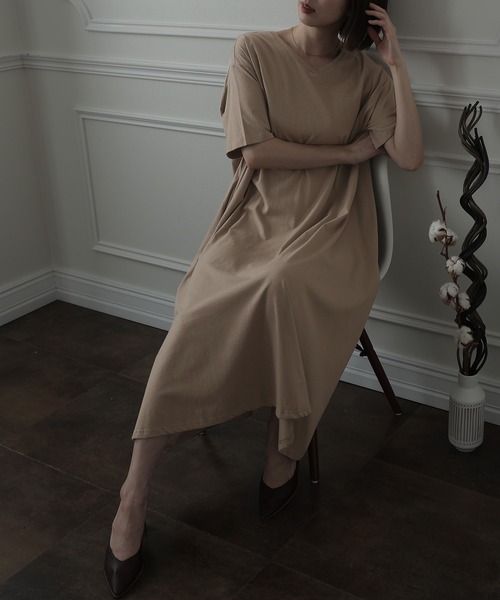 ElegChic(エレグシック)の「Aライン コットンワンピース(ワンピース・レディース・モカ/ブラック/グレイッシュベージュ・4L/XL/M)」の20枚目の写真