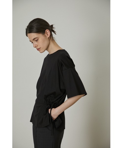 RIM.ARK(リムアーク)の「Side gather T/SH(Tシャツ/カットソー・レディース・ホワイト/ブラック・FREE)」の4枚目の写真