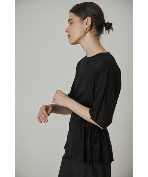 RIM.ARK(リムアーク)の「Side gather T/SH(Tシャツ/カットソー・レディース・ホワイト/ブラック・FREE)」の6枚目の写真