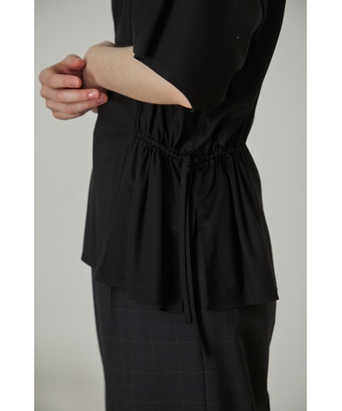 RIM.ARK(リムアーク)の「Side gather T/SH(Tシャツ/カットソー・レディース・ホワイト/ブラック・FREE)」の9枚目の写真