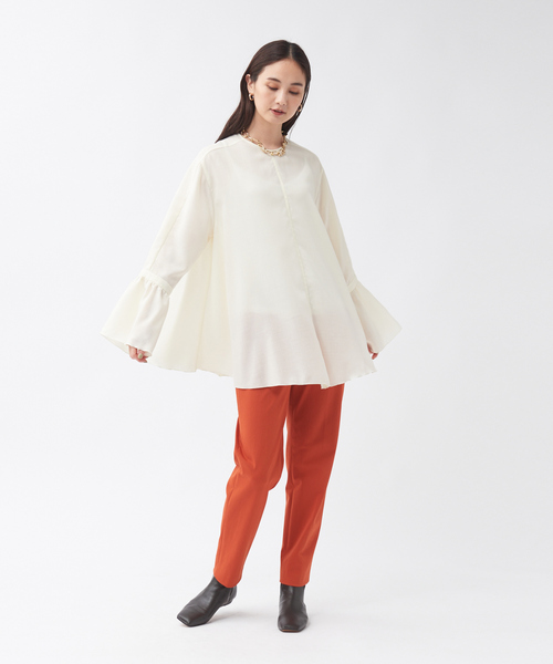 qualite（カリテ）の「ベルスリーブ2WAYブラウス（シャツ/ブラウス・レディース・オフホワイト/ダークオレンジ・36/38）」の15枚目の写真