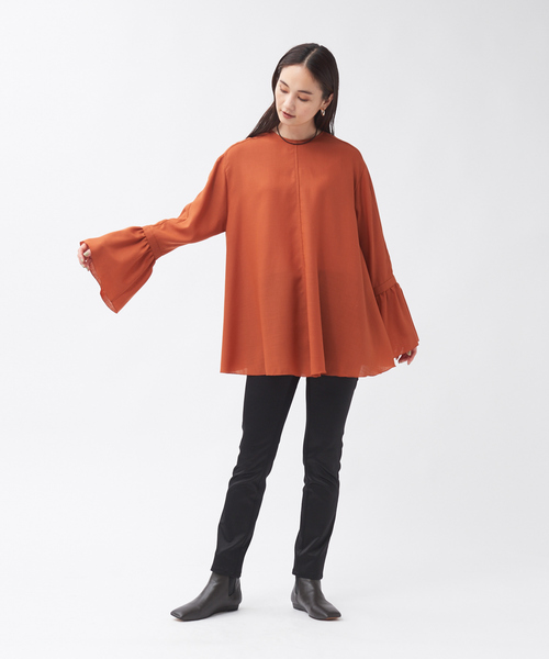 qualite（カリテ）の「ベルスリーブ2WAYブラウス（シャツ/ブラウス・レディース・オフホワイト/ダークオレンジ・36/38）」の7枚目の写真