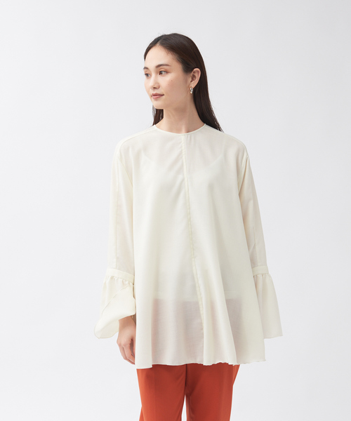 qualite（カリテ）の「ベルスリーブ2WAYブラウス（シャツ/ブラウス・レディース・オフホワイト/ダークオレンジ・36/38）」の13枚目の写真