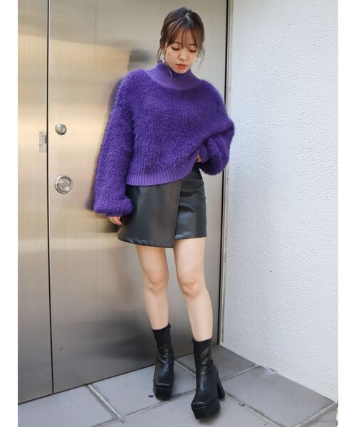 EVRIS（エヴリス）の「ラップデザインミニスカート（スカート・レディース・ブラック/グリーン/アイボリー・SMALL/MEDIUM）」の15枚目の写真