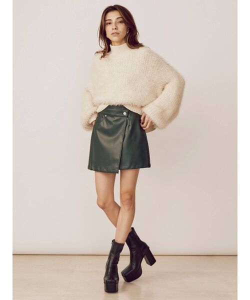 EVRIS（エヴリス）の「ラップデザインミニスカート（スカート・レディース・ブラック/グリーン/アイボリー・SMALL/MEDIUM）」の11枚目の写真