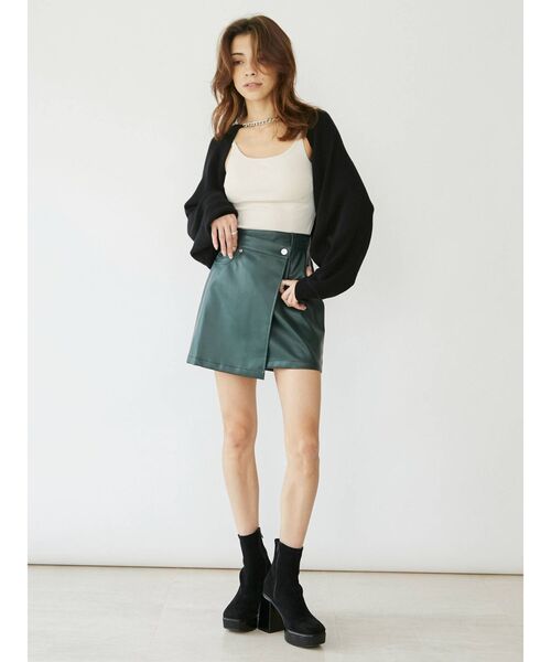 EVRIS（エヴリス）の「ラップデザインミニスカート（スカート・レディース・ブラック/グリーン/アイボリー・SMALL/MEDIUM）」の13枚目の写真