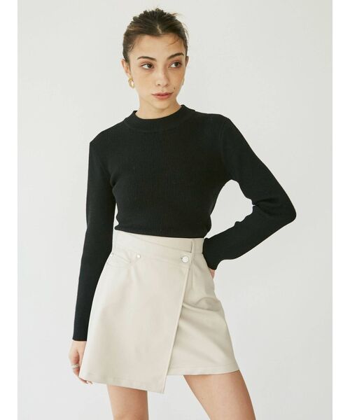 EVRIS（エヴリス）の「ラップデザインミニスカート（スカート・レディース・ブラック/グリーン/アイボリー・SMALL/MEDIUM）」の7枚目の写真