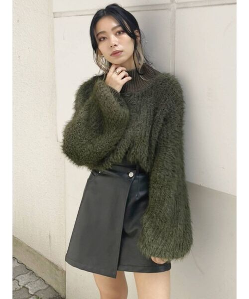 EVRIS（エヴリス）の「ラップデザインミニスカート（スカート・レディース・ブラック/グリーン/アイボリー・SMALL/MEDIUM）」の19枚目の写真