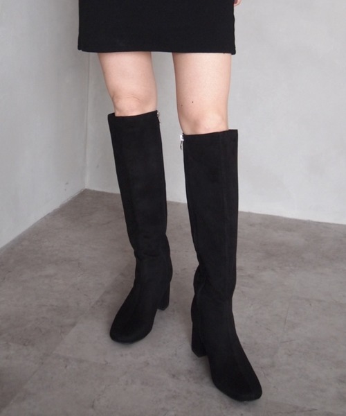 VIVIAN(ヴィヴィアン)の「スクエアトゥロングブーツ(ブーツ・レディース・ホワイト系その他5/ブラック系その他2/ブラック系その他3/ブラウン系その他5・LL/S/M/L/XL/SS)」の4枚目の写真