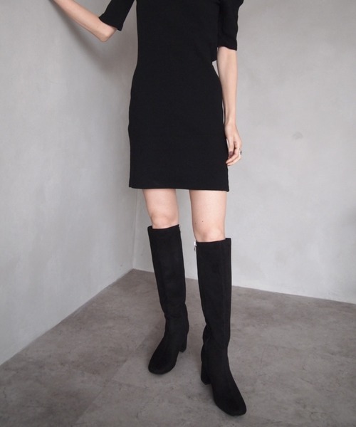 VIVIAN(ヴィヴィアン)の「スクエアトゥロングブーツ(ブーツ・レディース・ホワイト系その他5/ブラック系その他2/ブラック系その他3/ブラウン系その他5・LL/S/M/L/XL/SS)」の14枚目の写真