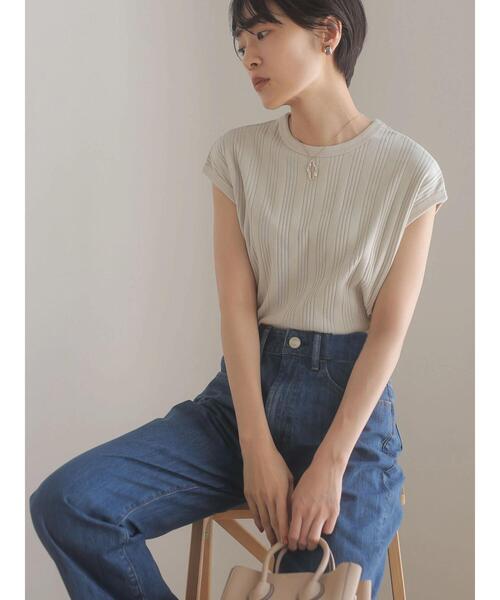 AMERICAN HOLIC(アメリカンホリック)の「針抜きテレコカットプルオーバー(Tシャツ/カットソー・レディース・ネイビー/ブラック/グレイッシュベージュ・M/L)」の6枚目の写真