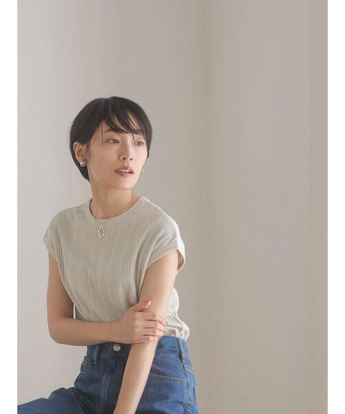 AMERICAN HOLIC(アメリカンホリック)の「針抜きテレコカットプルオーバー(Tシャツ/カットソー・レディース・ネイビー/ブラック/グレイッシュベージュ・M/L)」の8枚目の写真