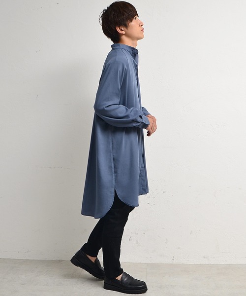 マルニ　カラーレス　ノーカラー　Vネック　カットオフ　シャツ　長袖　メンズ MARNI マルニ 長袖 シャツ CUMU0061P2 USCT88 メンズ コットン ロゴ 胸