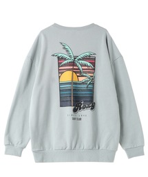 PALM TREE PULLOVER/ロキシーバックプリントスウェットトレーナー