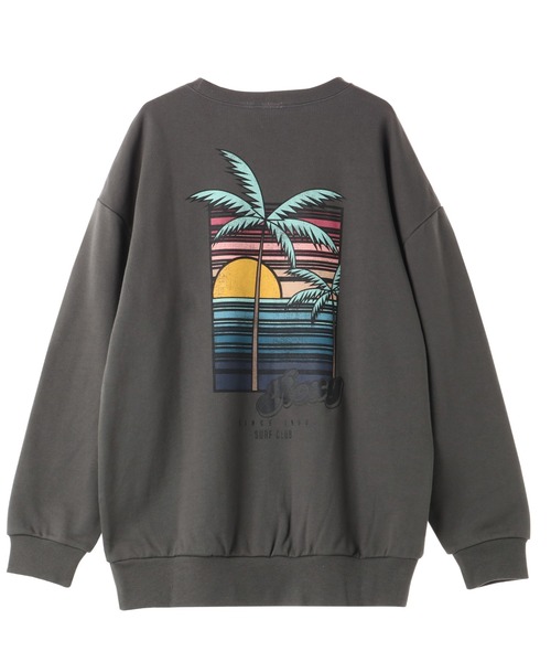 ROXY(ロキシー)の「PALM TREE PULLOVER/ロキシーバックプリントスウェットトレーナー(スウェット・レディース・ブラック/パープル/ブラック系その他・SMALL/MEDIUM/LARGE)」の2枚目の写真