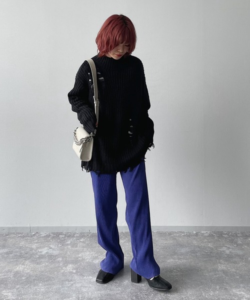 PAGEBOY(ページボーイ)の「スモーキーフリーカットパンツ(その他パンツ・レディース・チャコールグレー/ブラック/アクア・FREE)」の5枚目の写真