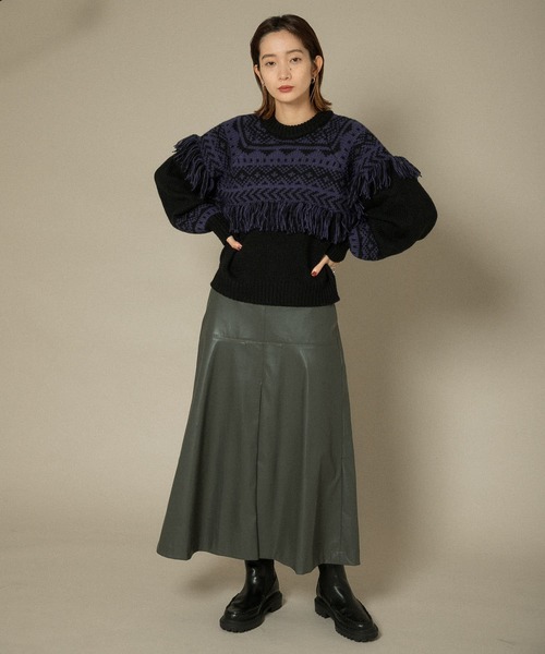 KBF（ケイビーエフ）の「ノルディックフリンジニット（ニット/セーター・レディース・アイボリー/ベージュ系その他/ブラック・ONE）」の16枚目の写真