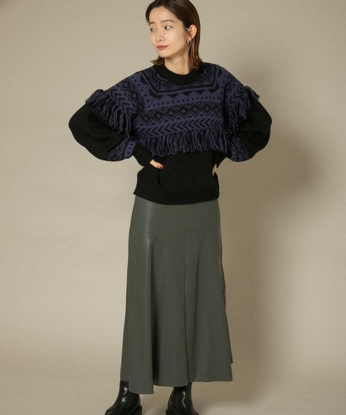 KBF（ケイビーエフ）の「ノルディックフリンジニット（ニット/セーター・レディース・アイボリー/ベージュ系その他/ブラック・ONE）」の17枚目の写真