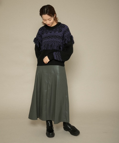 KBF（ケイビーエフ）の「ノルディックフリンジニット（ニット/セーター・レディース・アイボリー/ベージュ系その他/ブラック・ONE）」の18枚目の写真