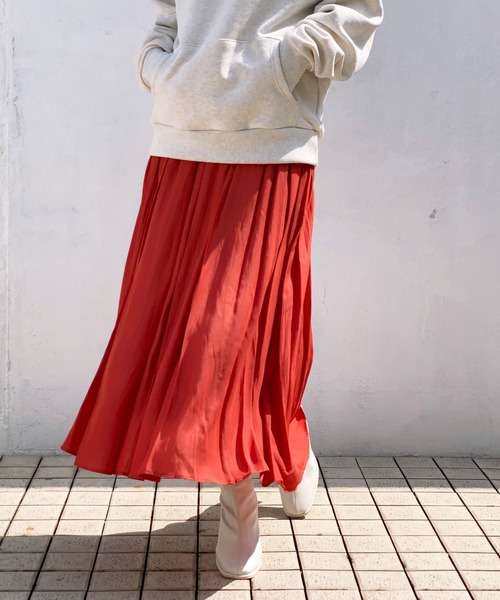 ottilie（オティーリエ）の「レーヨンエアリースカート（スカート・レディース・グレー/レッド/モカ・FREE）」の11枚目の写真