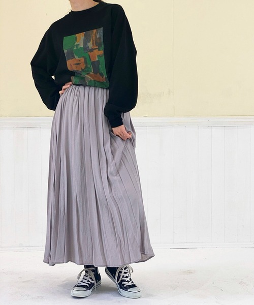 ottilie（オティーリエ）の「レーヨンエアリースカート（スカート・レディース・グレー/レッド/モカ・FREE）」の17枚目の写真