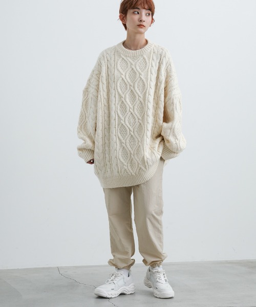 select MOCA（セレクトモカ）の「リラックスジョガーパンツ（その他パンツ・レディース・ブラック/アイボリー・FREE）」の9枚目の写真