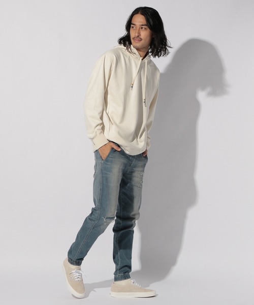 Minnetonka（ミネトンカ）の「【MINNETONKA（ミネトンカ）×BAYFLOW】ECOスエードパーカー（パーカー・メンズ・ホワイト/ブラック/ベージュ/オレンジ・SMALL/MEDIUM/LARGE）」の11枚目の写真