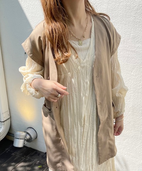 apres jour clair（アプレジュールクレア）の「【apres jour clair】クリンクルワンピース（ワンピース・レディース・モカ/アイボリー/ブラウン系その他・フリー/X-LARGE）」の13枚目の写真